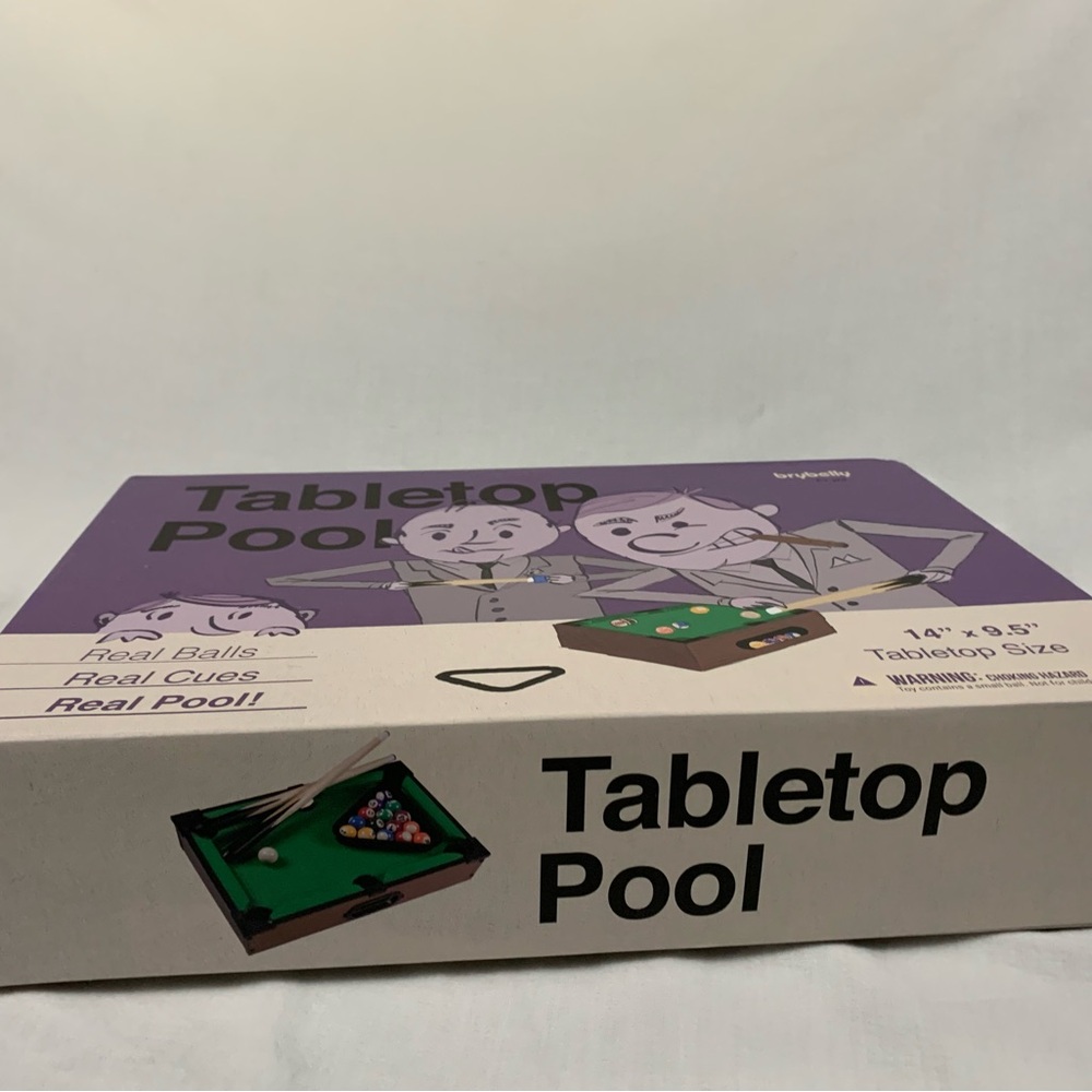Tabletop Pool Game with real pool balls and cues - Picture 3 of 8